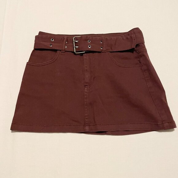 Tinseltown Skirt Belted Mini Denim Skirt Size 3 - Picture 1 of 16